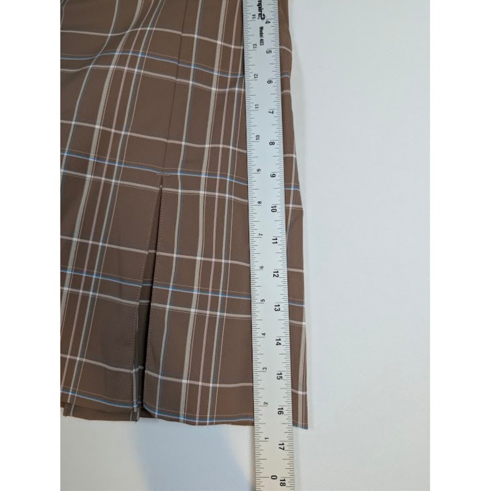 Nike Golf Skort Women 6 Brown Plaid Nike Fit Dry Pleated Mini Skirt Summer 09 - Picture 4 of 9